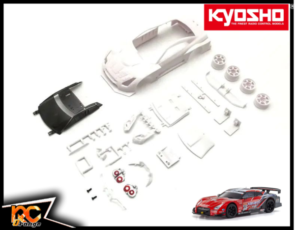 RC ORANGE KYOSHO MZN219 Carrosserie blanche à peindre avec jantes 2WD W.MM.98mm Nissan GT R GT500 2008 Mini Z + Jantes 2WD