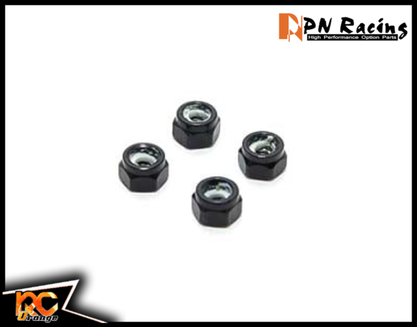 RC ORANGE PN RACING 200408 ECROUS DE ROUE 4.5mm x 2 mm en aluminium (4 pièces) version sans épaule