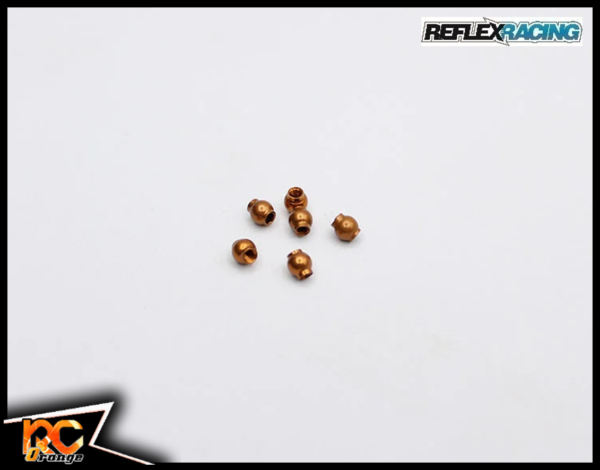 RC ORANGE REFLEX RACING RX28 017 Rotules de pivot 3.5mm en aluminim usiné avec traitement HardCoat 6 pièces